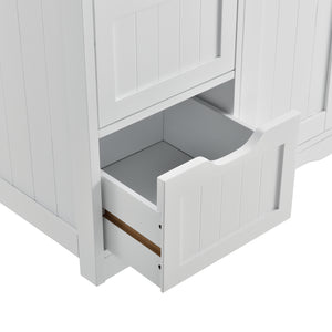 Badezimmerschrank Locust 81x55x30 cm Weiß en.casa