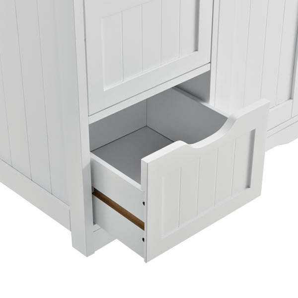 Badezimmerschrank Locust 81x55x30 cm Weiß en.casa