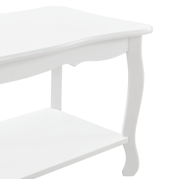 Couchtisch Pearl 88x40x42 cm Shabby Shic Stil Weiß en.casa