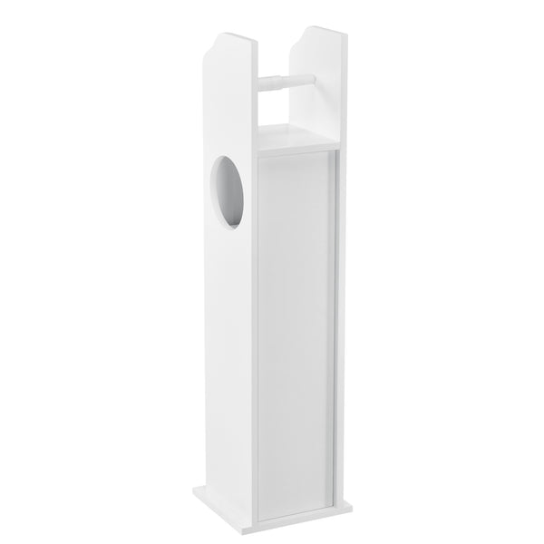 Toilettenpapierhalter Falkenberg 78x20x18 cm Badezimmerschrank mit Ablage Weiß en.casa