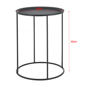Beistelltisch Anaklia 3er Set Rund Metall Schwarz en.casa