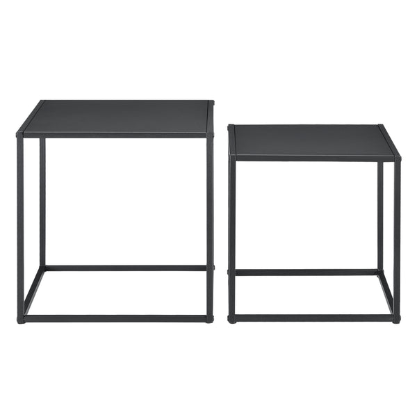 Beistelltisch Morsum 2er Set Industriedesign Schwarz [en.casa]