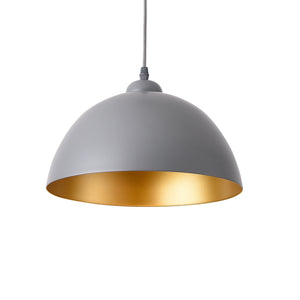 2er-Set Hängeleuchte Toulon Metall Grau-Gold lux.pro