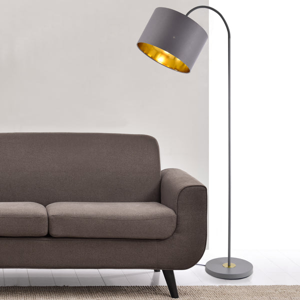 Stehleuchte Toledo 173cm 1xE27 Metall Grau lux.pro
