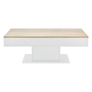 Couchtisch Lünen 40x110x60cm mit 2 Staufächer Eicheoptik Weiß en.casa
