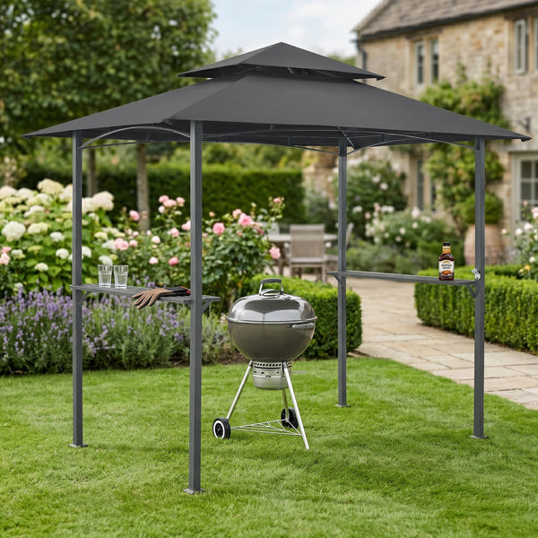 Grillpavillon Parga 250x241x151 cm Dunkelgrau [en.casa]