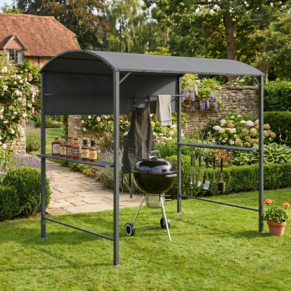 Grillpavillon Pyrgos 215x220x140 cm Dunkelgrau [en.casa]