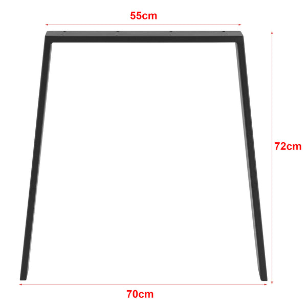 Tischgestell Kraftisried 2er Set 55/70x72cm Stahl Schwarz [en.casa]