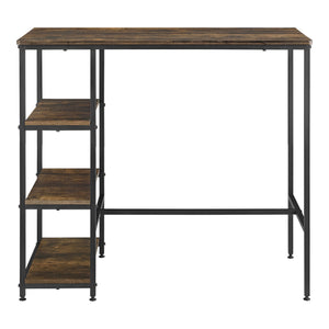 Bartisch Växjö 100x109x60cm Dunkler Holzton en.casa