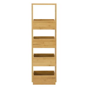 Badregal Bardu mit 4 Ablagefächer 28x16x88cm Bambus [en.casa]