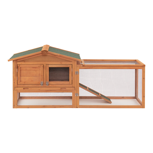 Kaninchenstall Oberursel 68x156x52cm Tannenholz [en.casa]