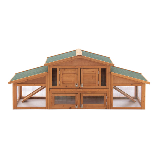 Kaninchenstall Schmitten 72x180x62cm Tannenholz [en.casa]