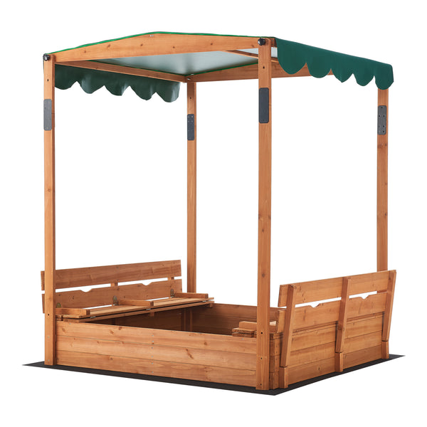 Sandkasten Pitsunda mit höhenverstellbarem Dach 145x118x118cm [en.casa]