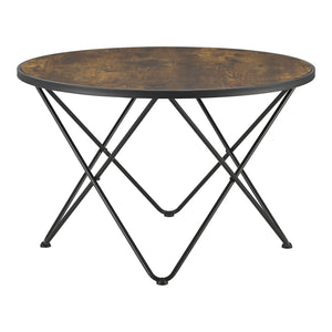 Couchtisch Goskamark 80x50 cm Stahlgestell Dunkler Holzton [en.casa]