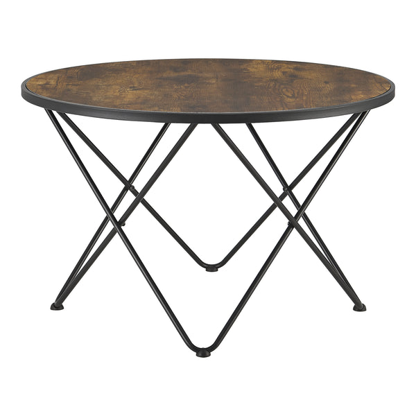 Couchtisch Goskamark 80x50 cm Stahlgestell Dunkler Holzton [en.casa]