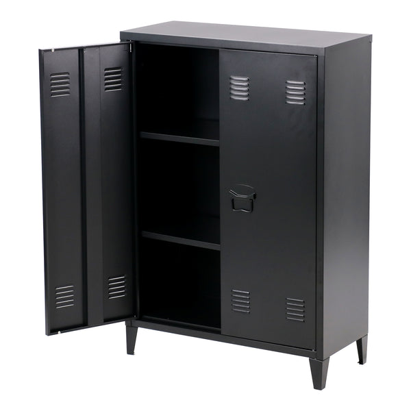 Metallschrank Oripää - 110x75x33cm - Schwarz