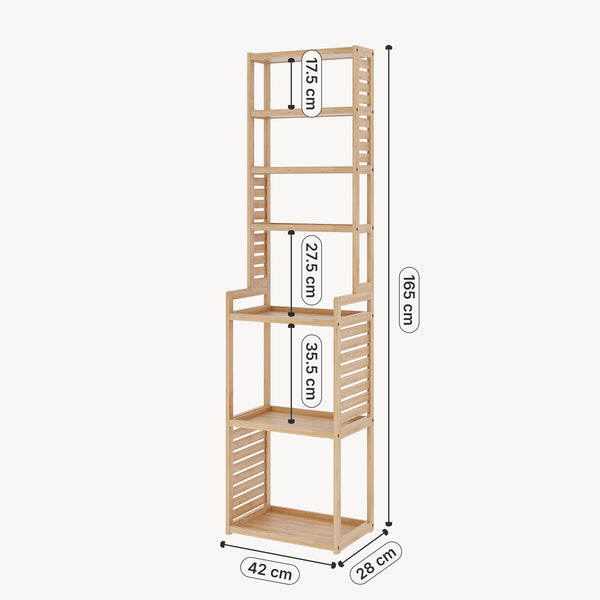 Standregal Forssa 165 x 42 x 28 cm Bambus Natur [en.casa]