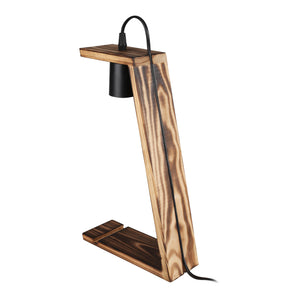 Tischleuchte Gillingham E27 Massivholz Schwarz / Holzoptik [lux.pro]