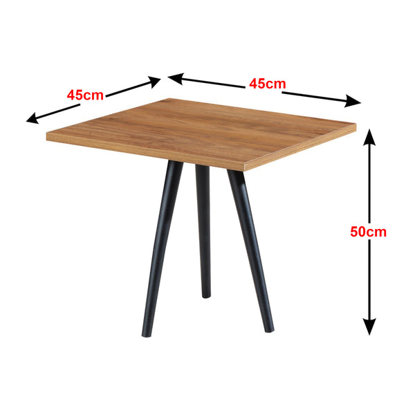 Couchtisch Ballerup  50 x 45 x 45 cm Schwarz / Walnuss-Optik [en.casa]