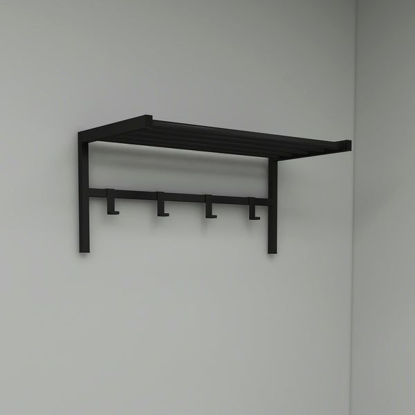 Wandgarderobe Tolga mit Hutablage Schwarz [en.casa]