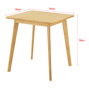 Esstisch Närpes für 2 Personen Bambus 75x70x70 cm [en.casa]