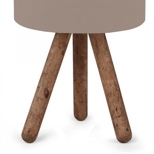 Tischleuchte Preston Holz 1xE27 Sandfarben [lux.pro]