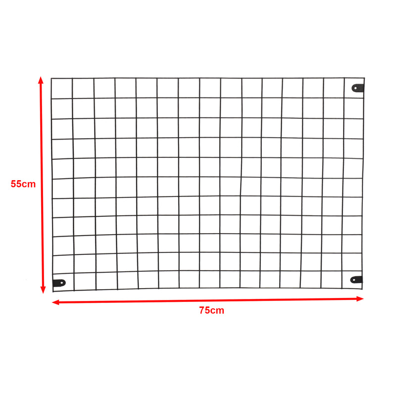 Maßskizze Wandgitter Sæby Metall 75 x 55 cm Schwarz [en.casa]