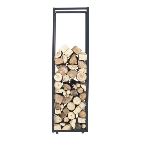 Kaminholzregal Tornved Stahl 35x35x120 cm Schwarz [en.casa]