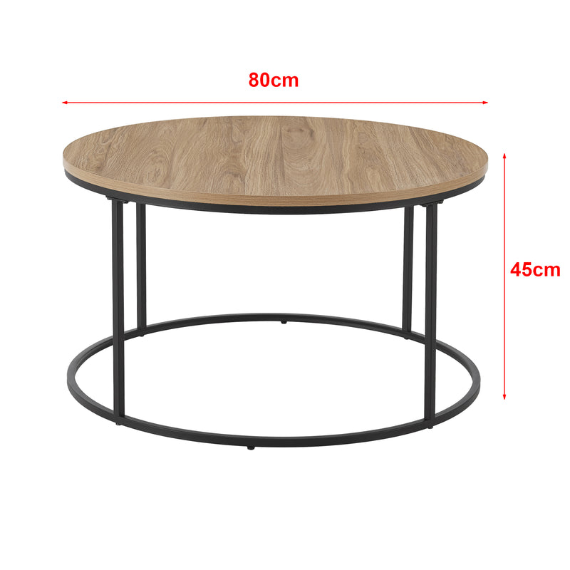 Maßskizze Couchtisch Kuhmoinen 45xØ80 cm Schwarz [en.casa]