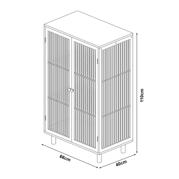 Beistellschrank Grong Bambus [en.casa]