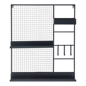 Wandgitter Westre 70x60x11cm Metall Schwarz [en.casa]