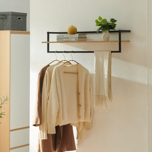 Wandgarderobe Evje 80x30x20 cm Eicheoptik/Schwarz [en.casa]