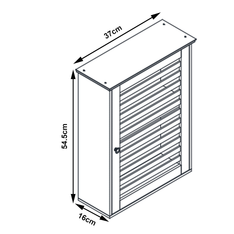 Maßskizze Badezimmerschrank Järfälla 55x37x16 cm Bambus [en.casa]
