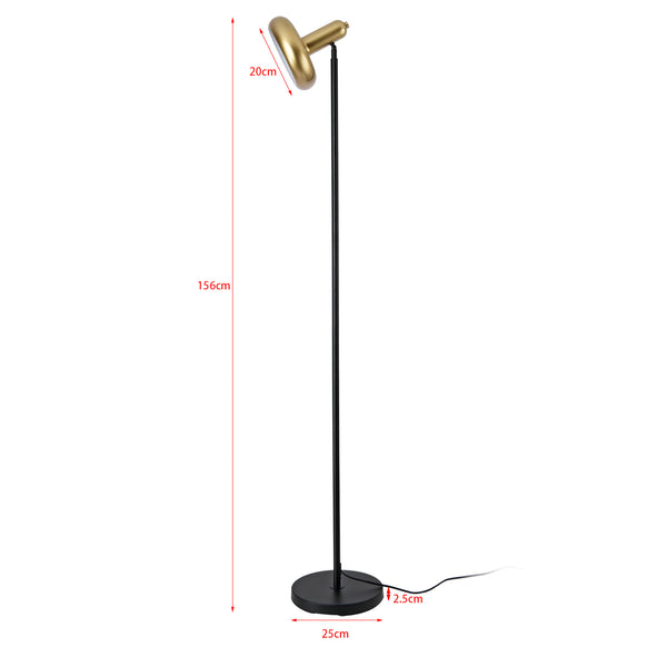 Stehleuchte Namsos Metall Schwarz/Goldfarben [lux.pro]