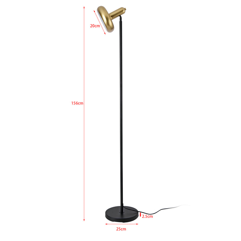 Maßskizze Stehleuchte Namsos Metall Schwarz/Goldfarben [lux.pro]