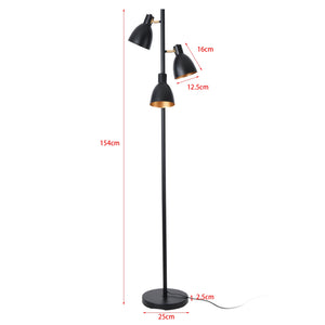 Stehlampe Witney 3-flammig Schwarz / Goldfarben [lux.pro]