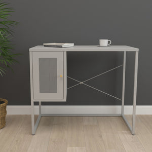 Schreibtisch Sund Stahl 75x100x50 cm Grau [en.casa]