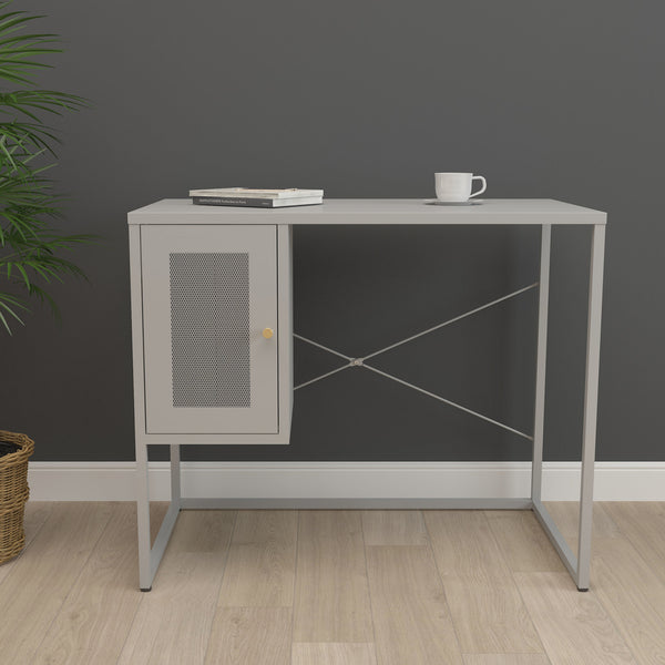 Schreibtisch Sund Stahl 75x100x50 cm Grau [en.casa]