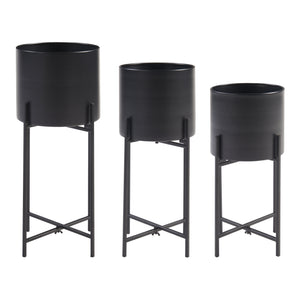 Pflanzenständer Orsa 3er Set Metall Schwarz [en.casa]