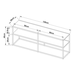Fernsehtisch Solund 120x30x46cm Schwarz [en.casa]