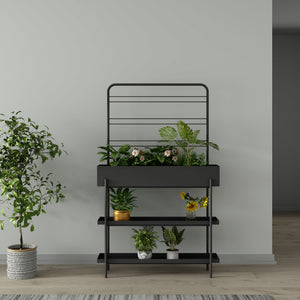 Outdoor Pflanzenständer Aalsmeer Metall 154x96x24 cm Schwarz [casa.pro]