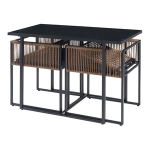 Gartenmöbelset Accadia 3-tlg. Schwarz/Braun [casa.pro]