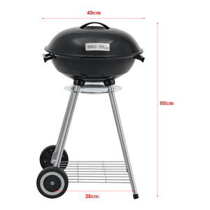 Rundgrill Apricena 80x49x47cm Schwarz [casa.pro]