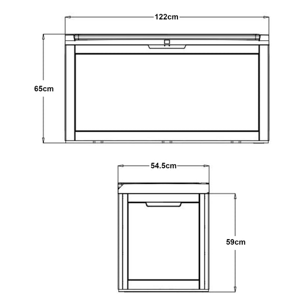 Aufbewahrungsbox Atella 122x54,5x65cm Schwarz, Rattanoptik [casa.pro]