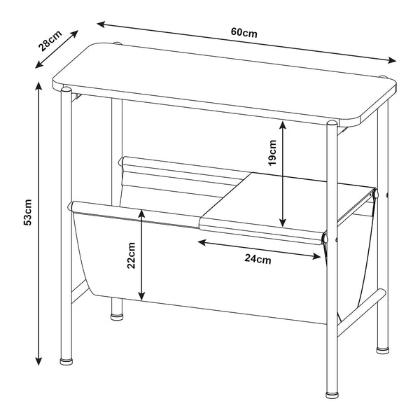 Beistelltisch Samnanger 60x28x53cm Schwarz [en.casa]