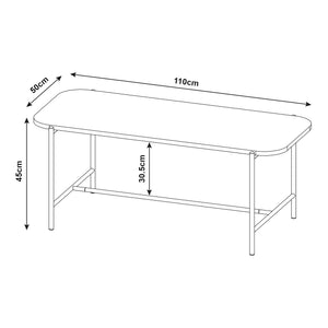 Couchtisch Samnanger 110x50x45cm Schwarz [en.casa]