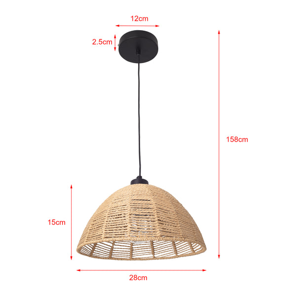 Hängeleuchte Romsey Metall+Rattan [lux.pro]