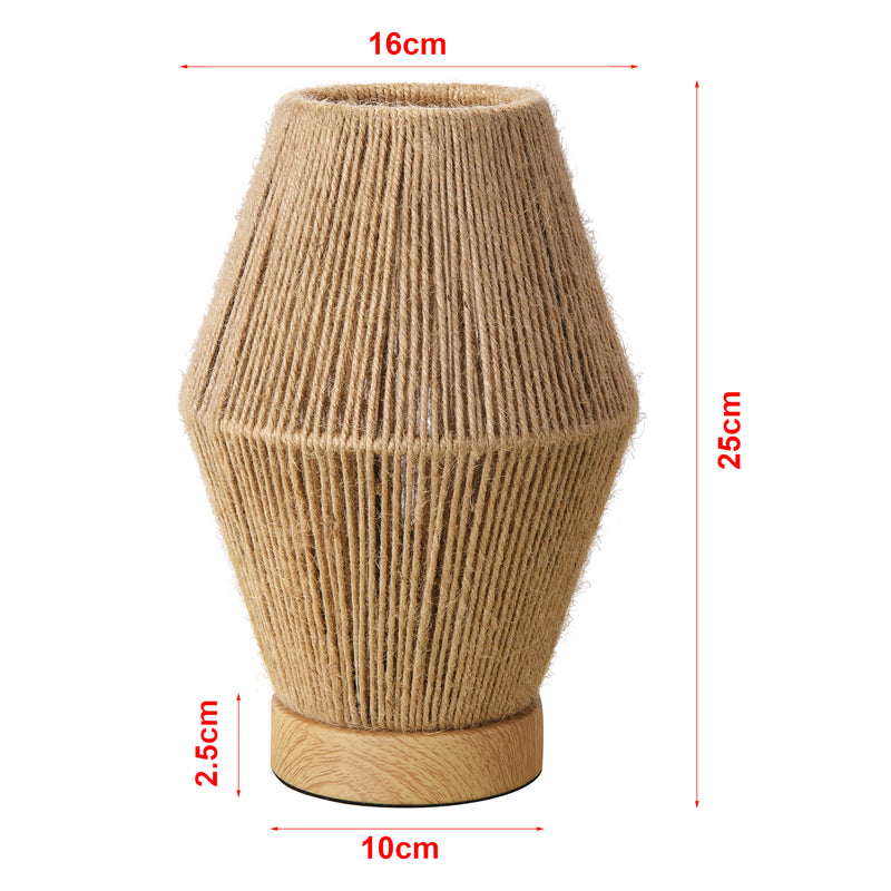 Maßskizze Tischleuchte Arundel 1xE27 Holzoptik/Natur [lux.pro]