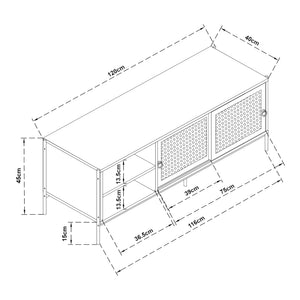 TV Schrank Tysnes 120x40x45 cm Eichenoptik/Schwarz [en.casa]