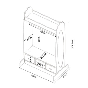 Kindergarderobe Moskenes 107x95x61 cm Weiß [en.casa]